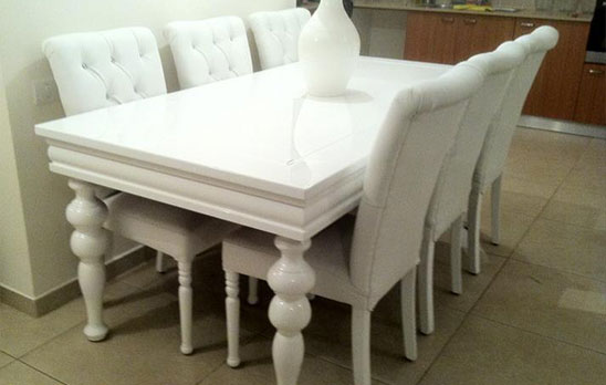 רהיטים שלחן מלכים שלחן וכיסאות לסלון מרופדים